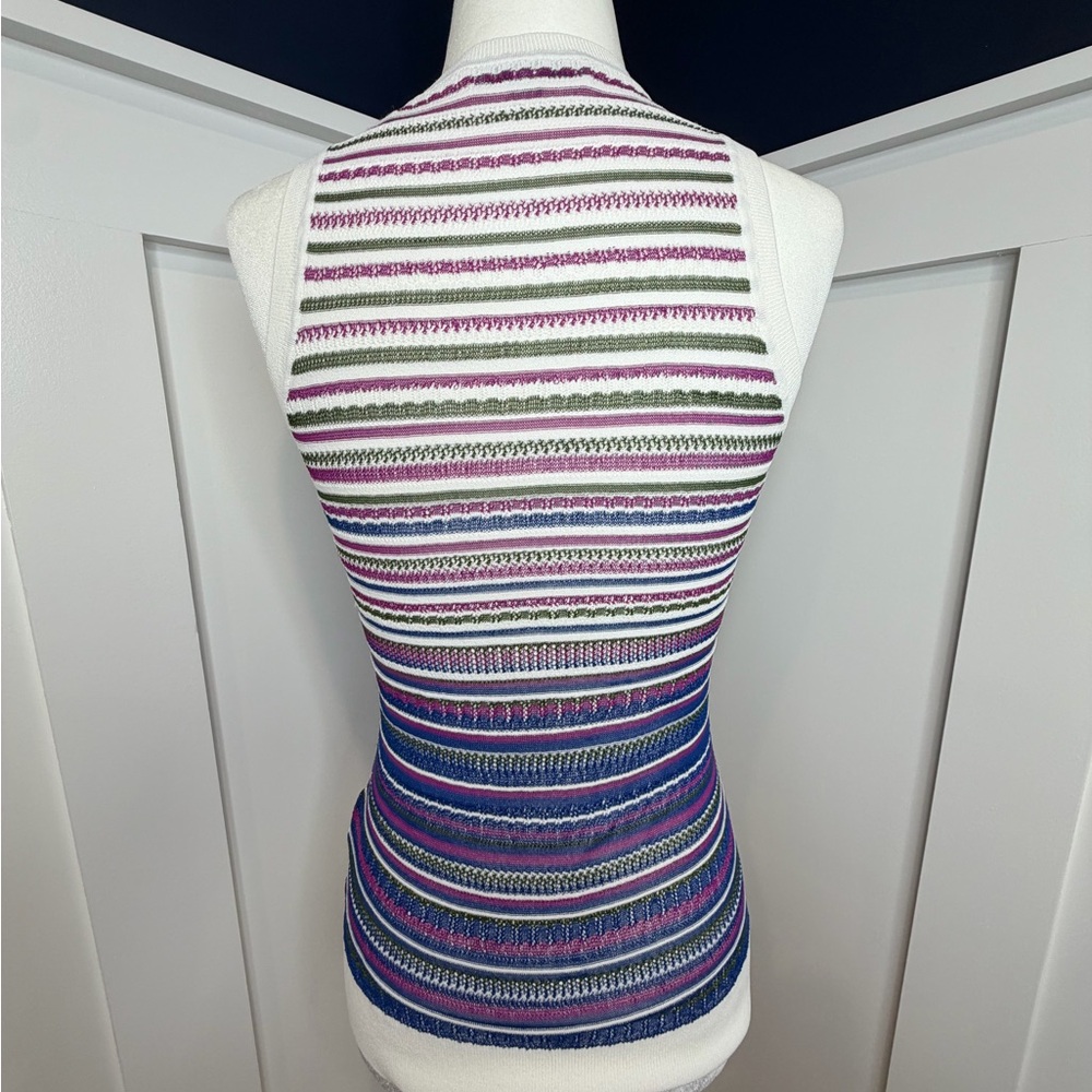 Veronica Beard Nabella Striped Knit Tank - NWOT - XS - Picture 4 of 14